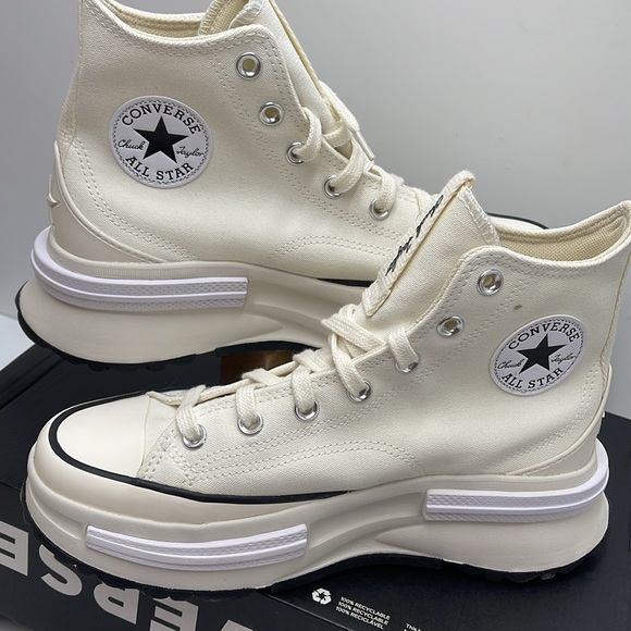 Converse WMNS RUN STAR LEGACY CX HI EGRET/BLACK/WHITE A00868C Platforms Sneakers - Picture 10 of 16